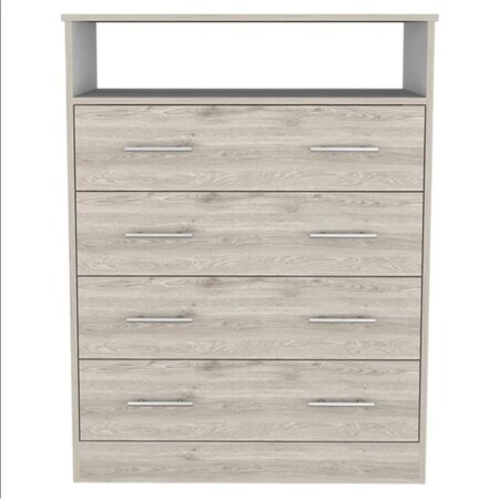Gfancy Fixtures 33 in. Manufactured Wood Four Drawer Standard Dresser, Light Grey GF3100078
